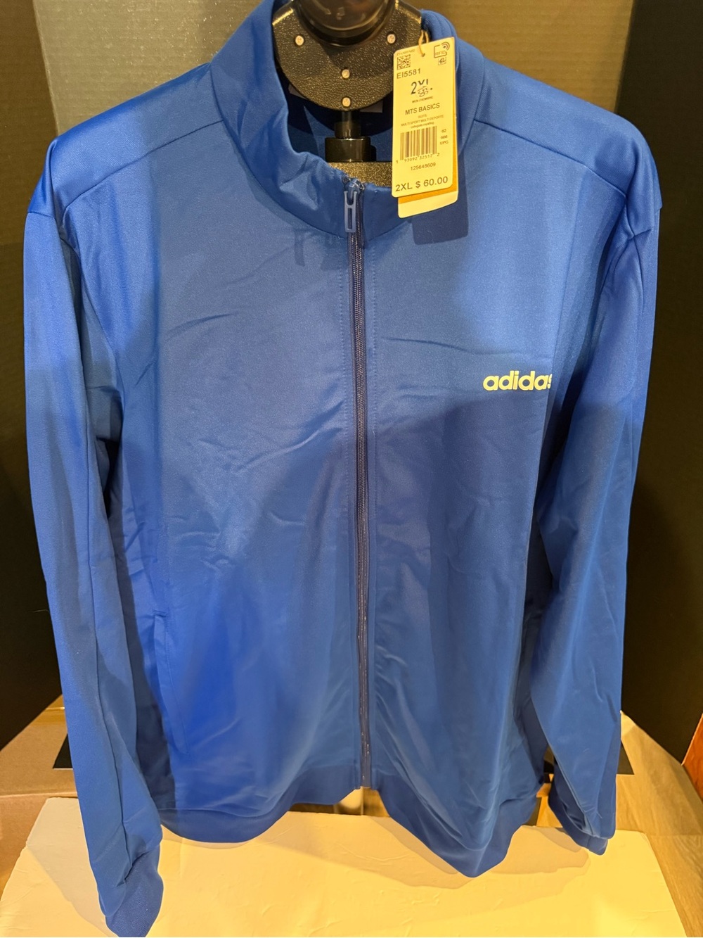 adidas Blue Full‑Zip Performance Jacket size xxl